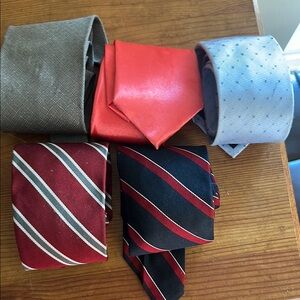 Elegant Men's Tie Collection - Red, Gray, and Blue